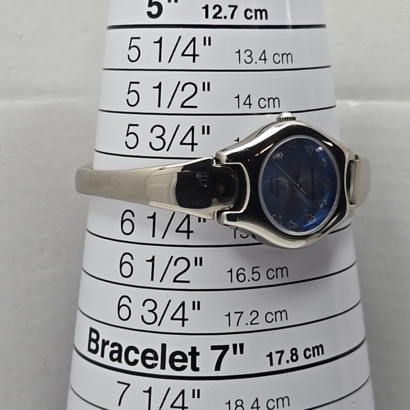 Womens Anne Klein Watch 23mm Silver Tone Band Round Blue Dial New Battery - Picture 6 of 9